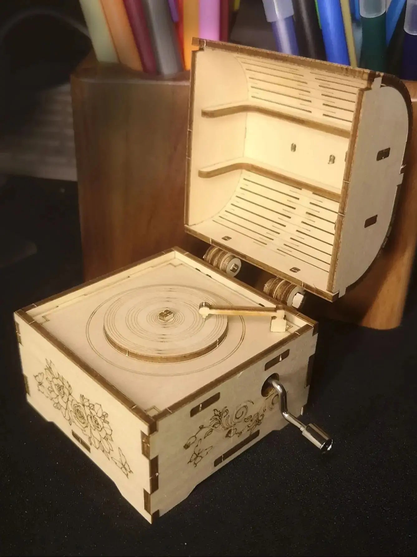 Puzzle 3d en bois, boîte à musique trésor à la main, vous êtes mon soleil, kit de modèle d'assemblage fait à la main, vacances, anniversaires, cadeaux de noël
