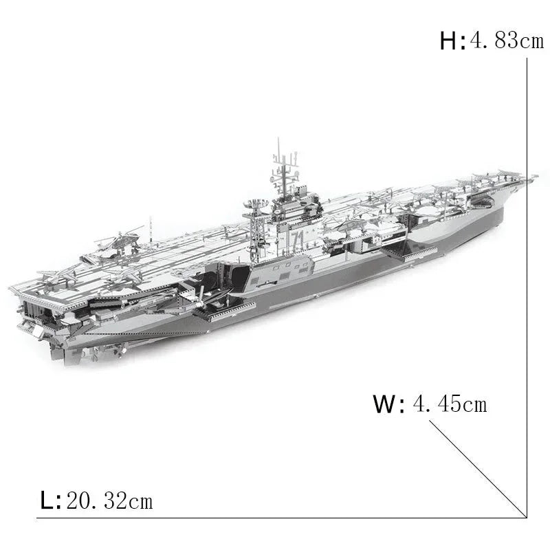 Ensemble de Puzzle 3D en métal, Locomotive américaine Uss Roosevelt, modèle de perçage d'huile, cadeau pour enfants, 14 + jeux de voyage, jouets de bricolage
