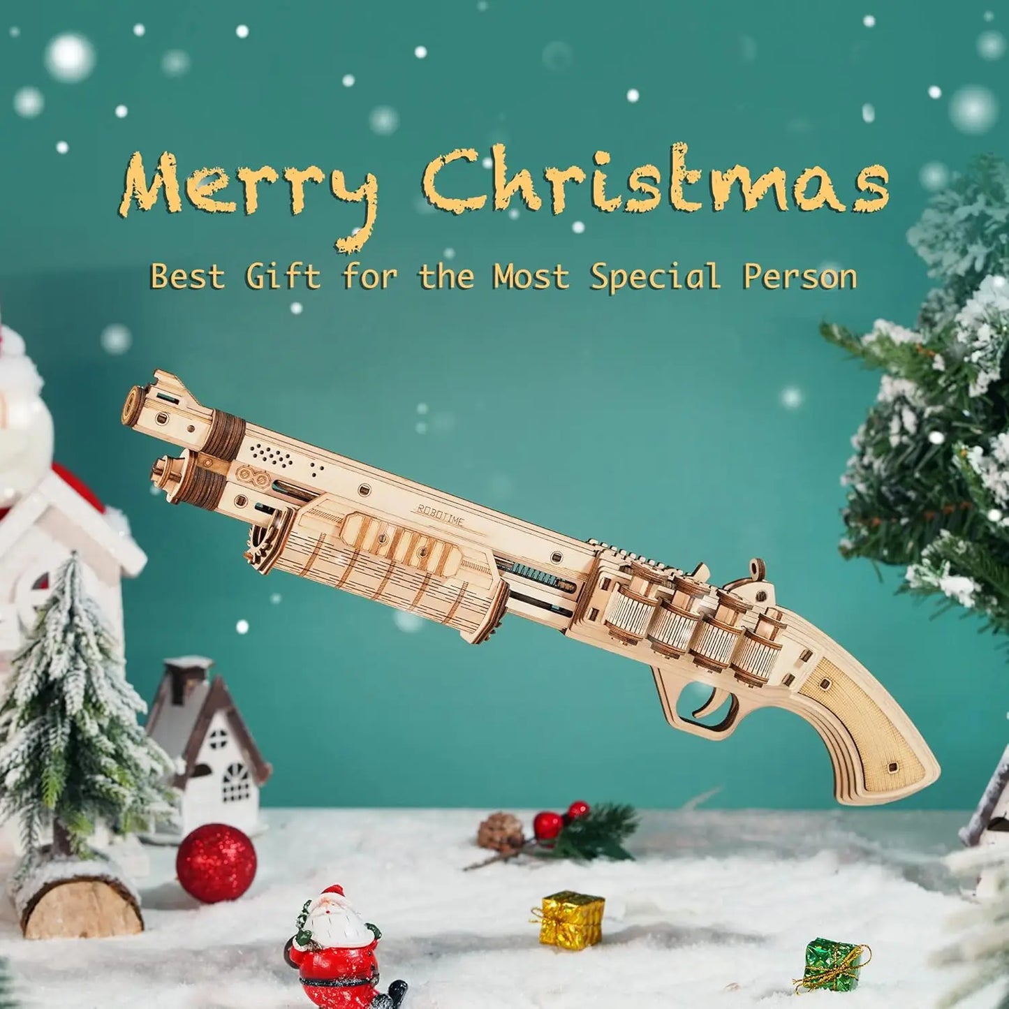 Robotime Rokr Corsac M60 pistolet jouet 3D Puzzle en bois Kit de modèle de construction mécanique pour enfants 14 ans cadeau de noël