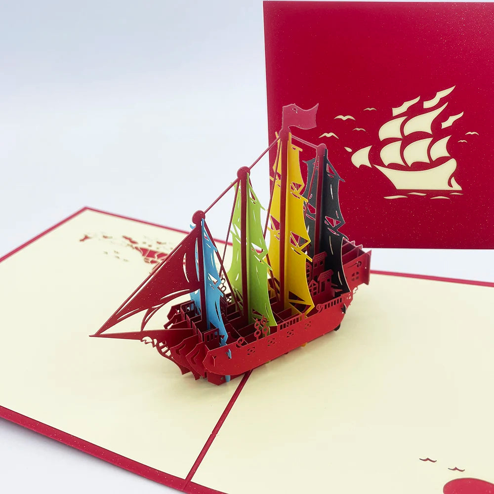 Carte pop up anniversaire, fleurs, animeaux