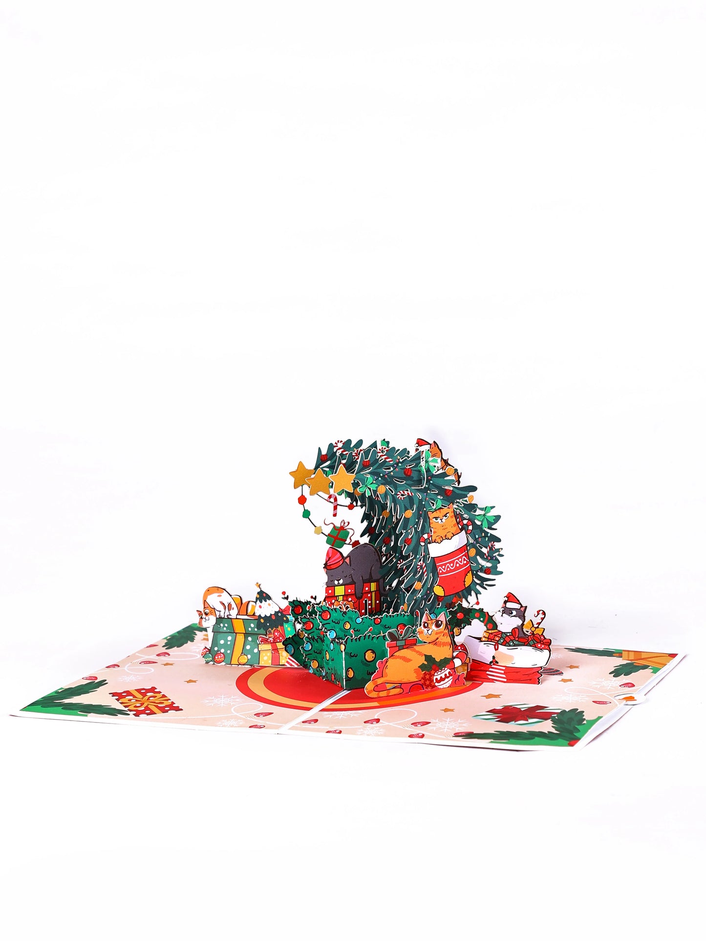 Carte de vœux de noël Mickey, carte 3D créative à Double porte, carte postale cadeau de noël avec enveloppe, fête de noël Donald Duck