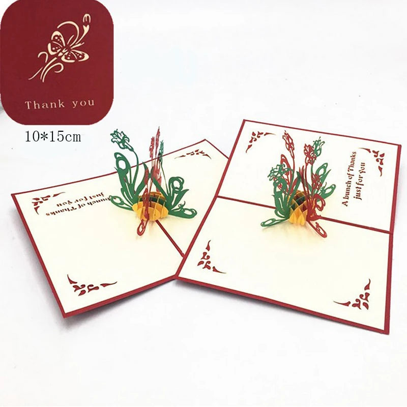 Carte postale pop up rouge