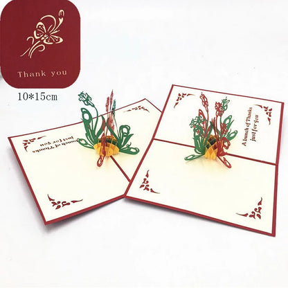 Carte postale pop up rouge