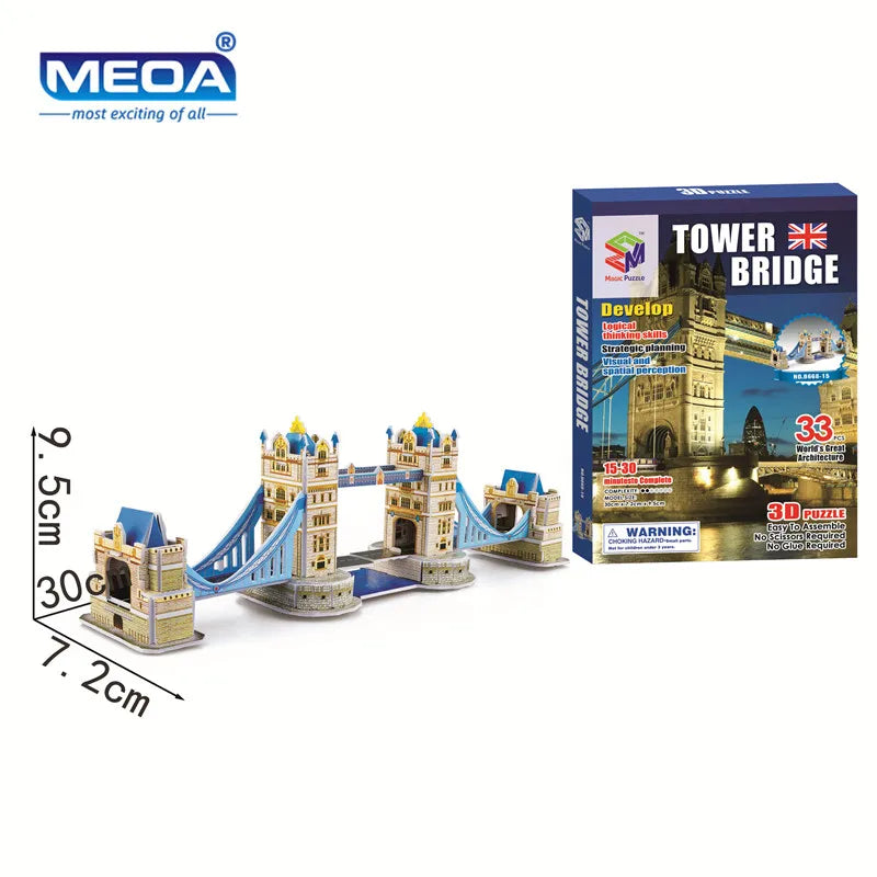 40 Style Architecture de renommée mondiale Construction 3D Puzzle modèle Construction 3D Puzzle jouets pour enfants cadeau de noël