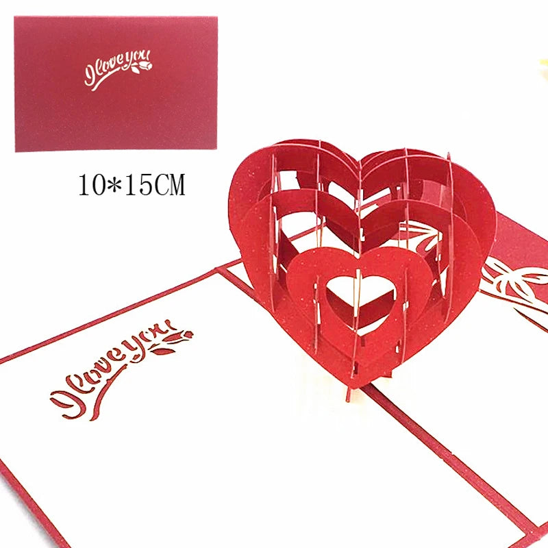 Carte postale pop up rouge