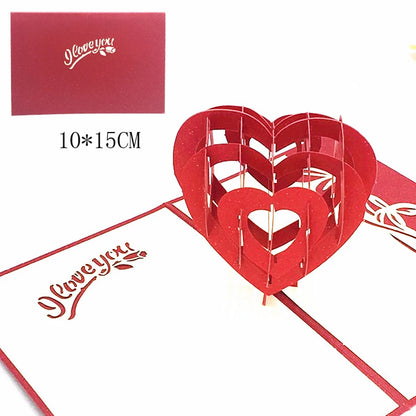Carte postale pop up rouge