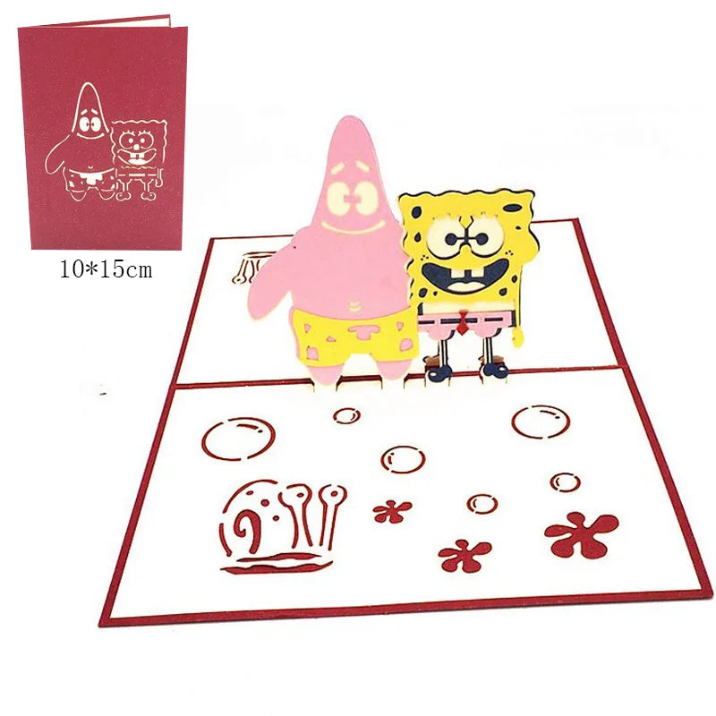 Carte postale pop up rouge