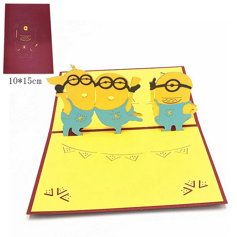 Carte postale pop up rouge