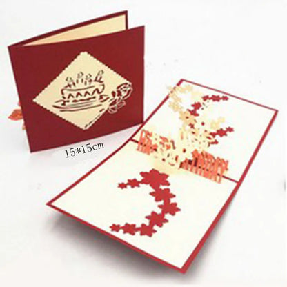 Carte postale pop up rouge