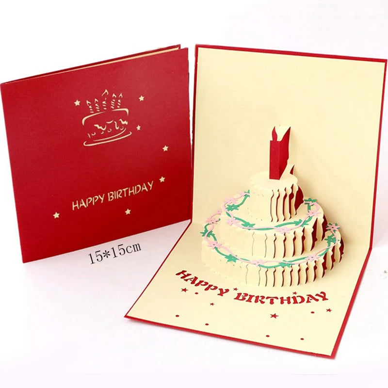 Carte postale pop up rouge