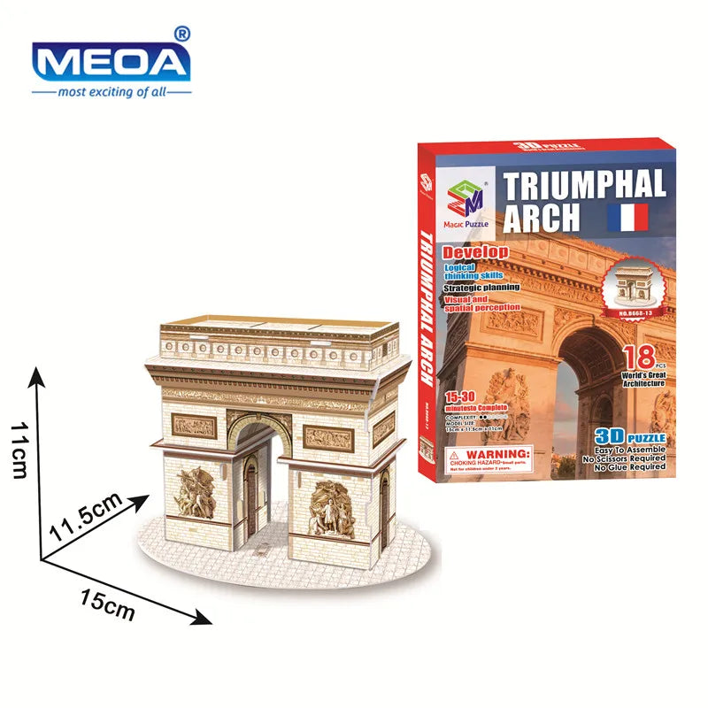 40 Style Architecture de renommée mondiale Construction 3D Puzzle modèle Construction 3D Puzzle jouets pour enfants cadeau de noël