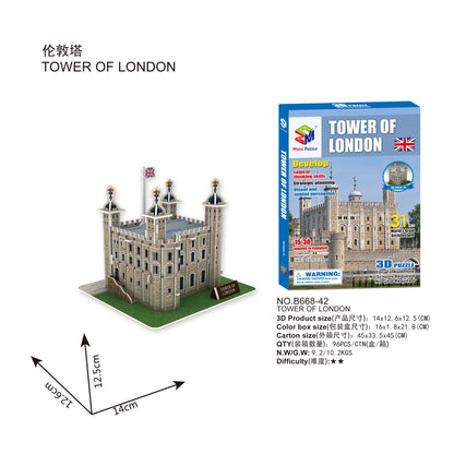 40 Style Architecture de renommée mondiale Construction 3D Puzzle modèle Construction 3D Puzzle jouets pour enfants cadeau de noël