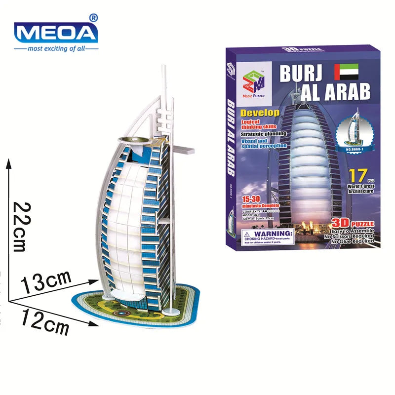 40 Style Architecture de renommée mondiale Construction 3D Puzzle modèle Construction 3D Puzzle jouets pour enfants cadeau de noël