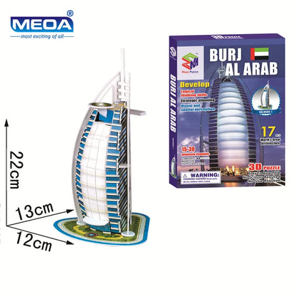 40 Style Architecture de renommée mondiale Construction 3D Puzzle modèle Construction 3D Puzzle jouets pour enfants cadeau de noël