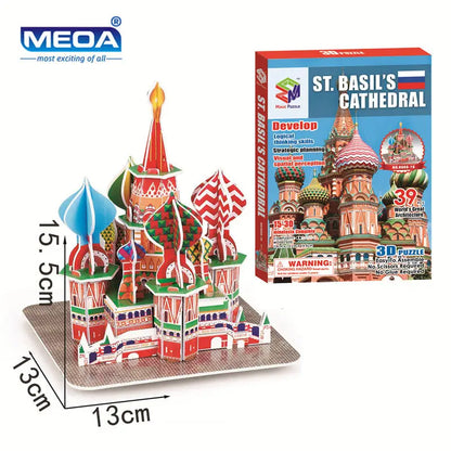 40 Style Architecture de renommée mondiale Construction 3D Puzzle modèle Construction 3D Puzzle jouets pour enfants cadeau de noël