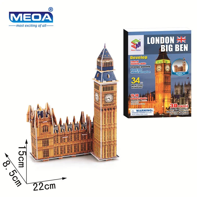 40 Style Architecture de renommée mondiale Construction 3D Puzzle modèle Construction 3D Puzzle jouets pour enfants cadeau de noël