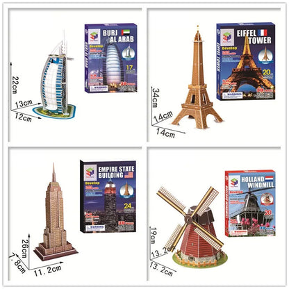 40 Style Architecture de renommée mondiale Construction 3D Puzzle modèle Construction 3D Puzzle jouets pour enfants cadeau de noël