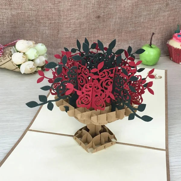 Carte postale pop up rouge