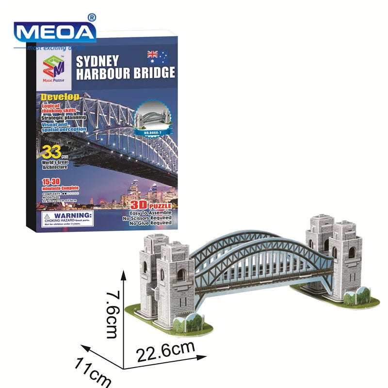 40 Style Architecture de renommée mondiale Construction 3D Puzzle modèle Construction 3D Puzzle jouets pour enfants cadeau de noël