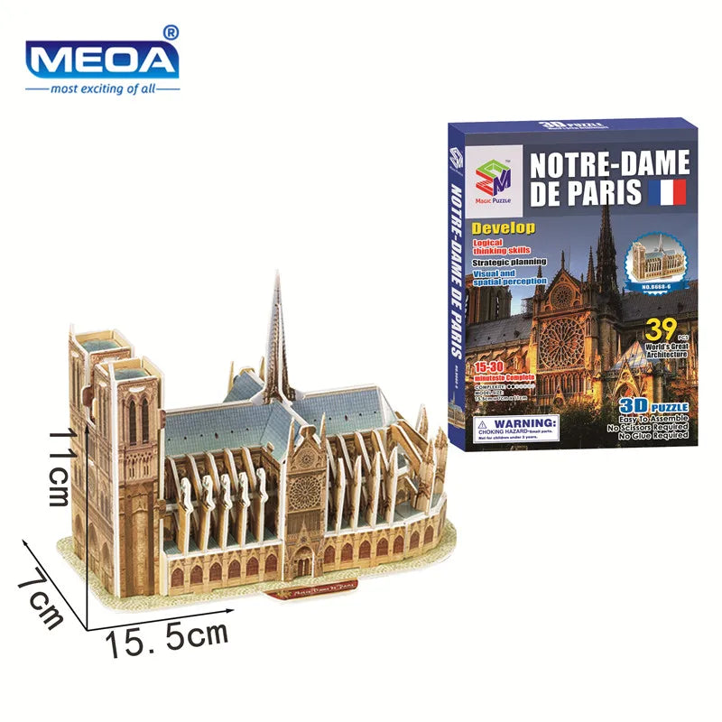40 Style Architecture de renommée mondiale Construction 3D Puzzle modèle Construction 3D Puzzle jouets pour enfants cadeau de noël