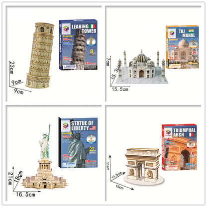 40 Style Architecture de renommée mondiale Construction 3D Puzzle modèle Construction 3D Puzzle jouets pour enfants cadeau de noël