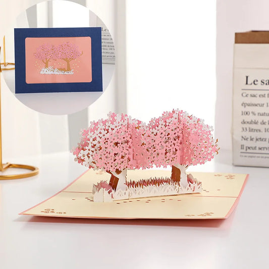 Carte Pop-Up 3D fleur érable cerisier Invitation de mariage carte de voeux fête d'anniversaire cadeau d'anniversaire carte postale avec enveloppes