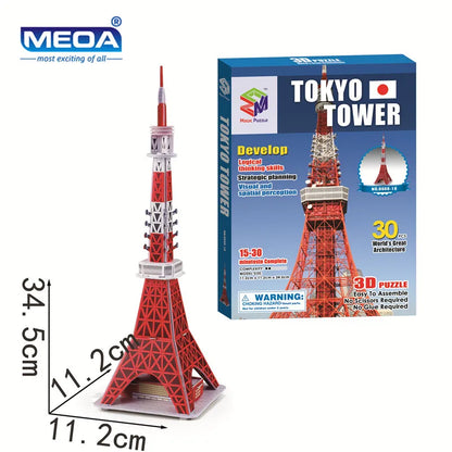 40 Style Architecture de renommée mondiale Construction 3D Puzzle modèle Construction 3D Puzzle jouets pour enfants cadeau de noël