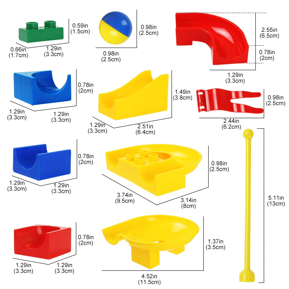 Blocs de construction coulissants d'entonnoir, 88 à 100 pièces, course en marbre, labyrinthe, boule de suivi, bricolage, grandes briques en plastique, jouets pour enfants, cadeau pour enfants