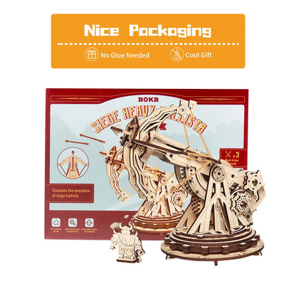 Robotime – Puzzle 3D en bois, armes de siège médiévales, ensemble d'assemblage, cadeau pour enfants et adolescents, jouet de stratégie de guerre pour adultes KW401 KW801