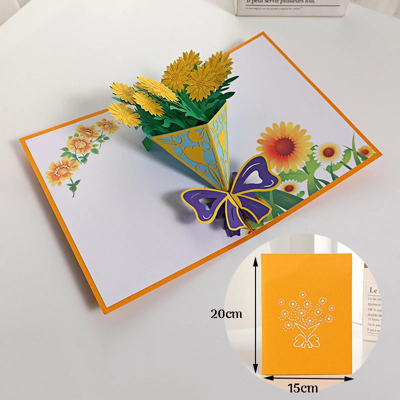 Carte Pop-Up 3D fleur érable cerisier Invitation de mariage carte de voeux fête d'anniversaire cadeau d'anniversaire carte postale avec enveloppes