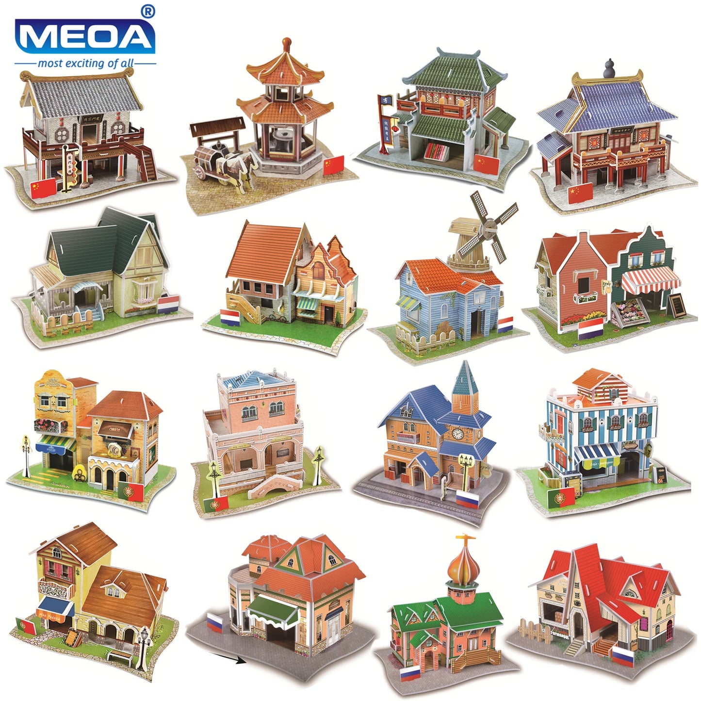 40 Style Architecture de renommée mondiale Construction 3D Puzzle modèle Construction 3D Puzzle jouets pour enfants cadeau de noël