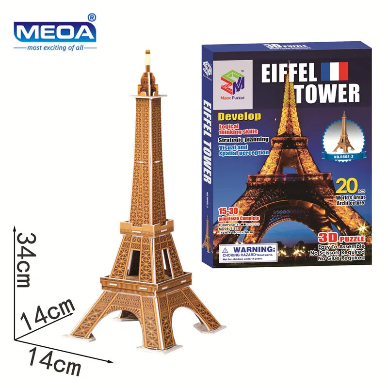 40 Style Architecture de renommée mondiale Construction 3D Puzzle modèle Construction 3D Puzzle jouets pour enfants cadeau de noël