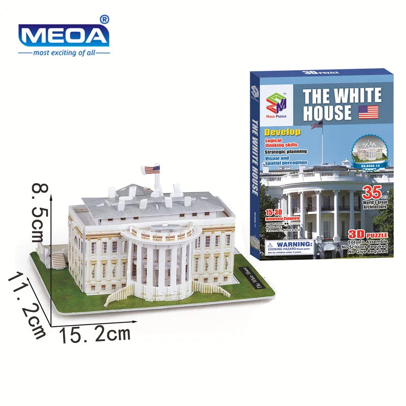 40 Style Architecture de renommée mondiale Construction 3D Puzzle modèle Construction 3D Puzzle jouets pour enfants cadeau de noël
