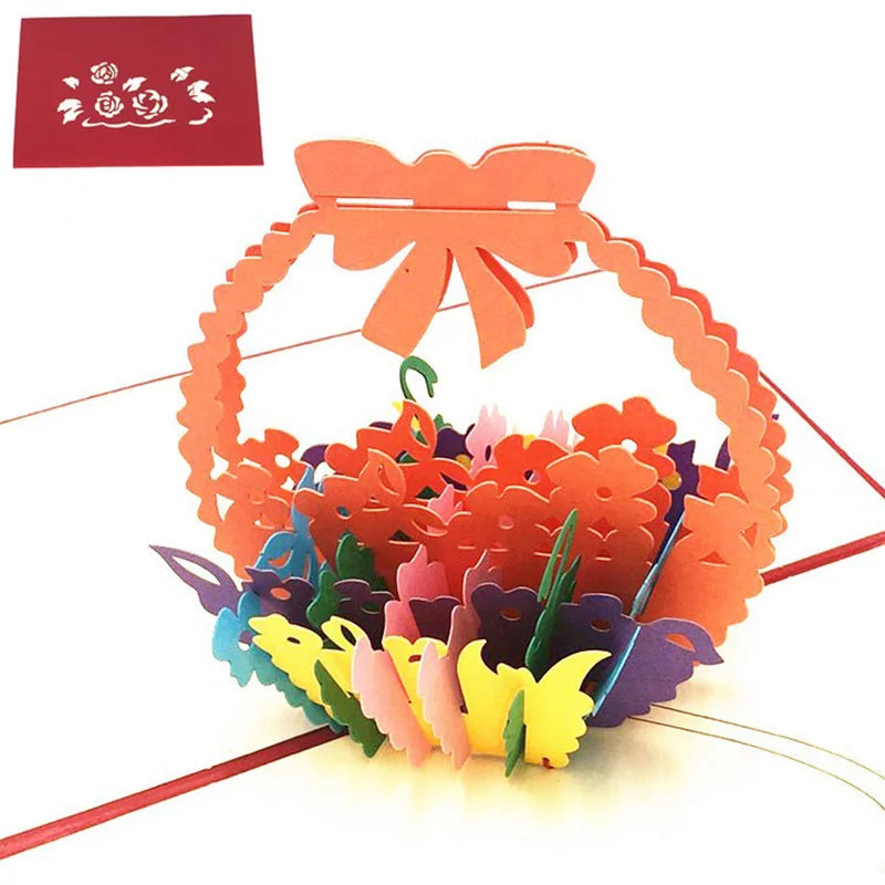 Carte postale pop up rouge