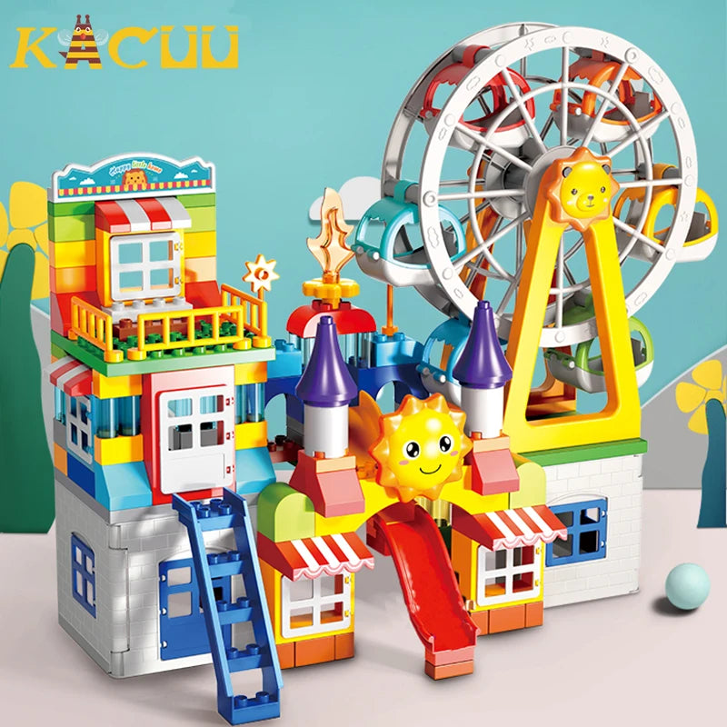 178 pièces/269 pièces course de marbre grande taille bloc blocs de construction entonnoir blocs coulissants bricolage éducatif grande brique jouet pour enfants cadeau