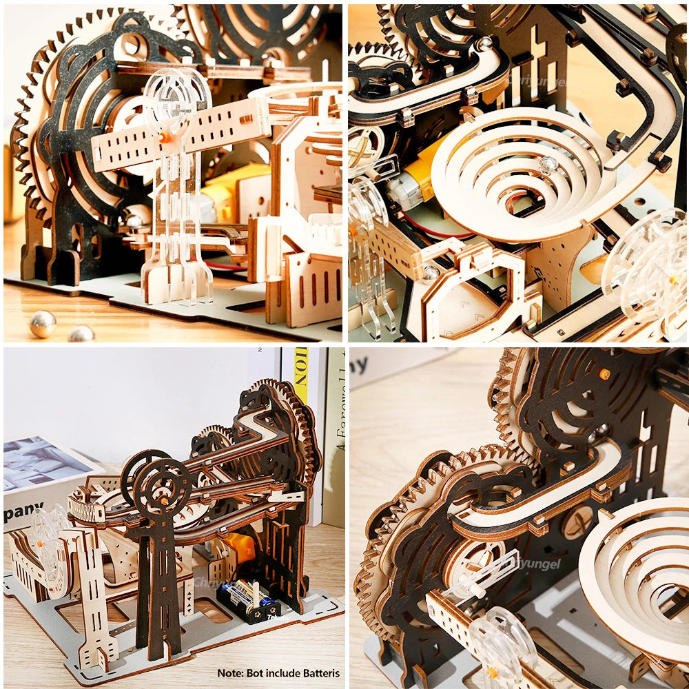Puzzle 3D en bois, ensemble de course sur marbre, Kit de modèle de construction à assembler soi-même, moteur à vapeur, jouets éducatifs pour adultes et enfants, cadeaux d'anniversaire