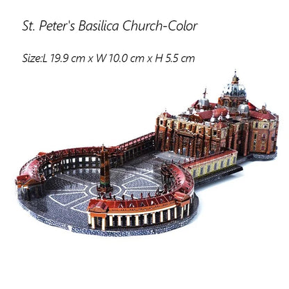 Puzzle 3D en métal, tour YueYang, cathédrale de basilice de Saint-Peter, cabine de plage, modèle d'assemblage, jouets cadeaux