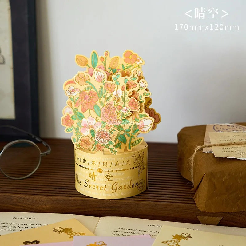 Carte postale pop up avec fleurs