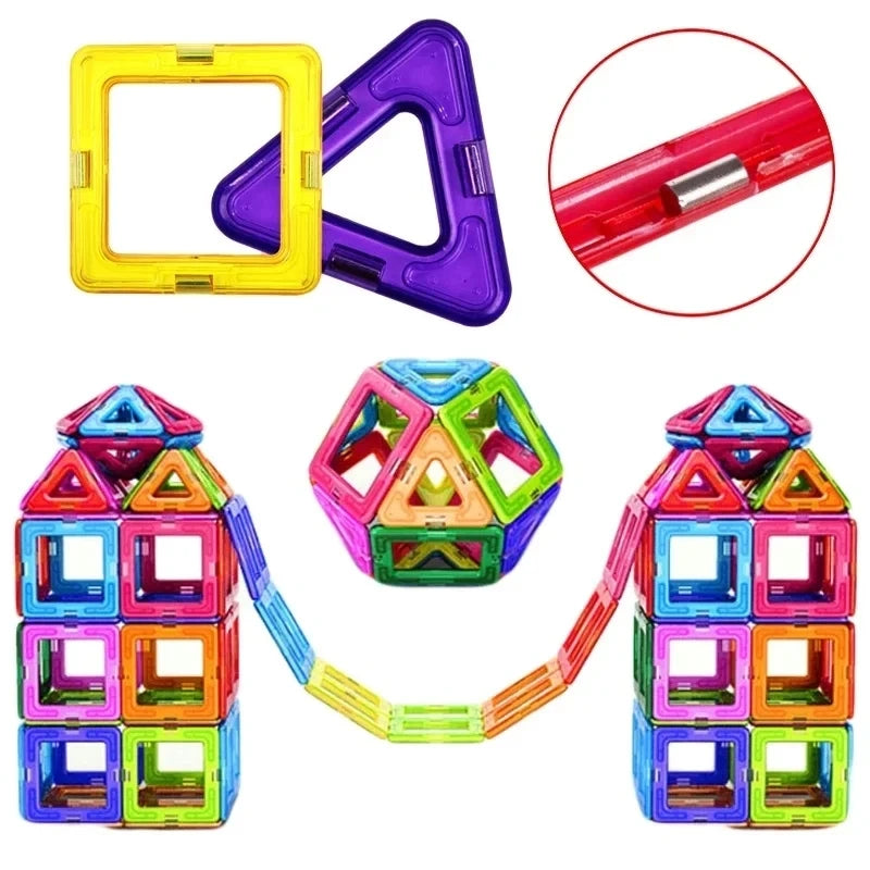 Jeu de construction magnétique de différentes tailles