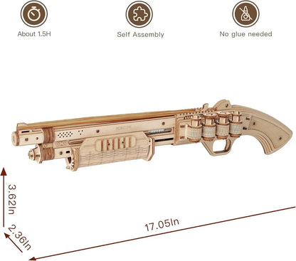 Robotime Rokr Corsac M60 pistolet jouet 3D Puzzle en bois Kit de modèle de construction mécanique pour enfants 14 ans cadeau de noël