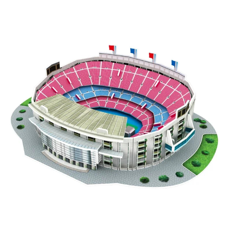 Puzzle en papier de terrain de Football 3D, bricolage, modèle de terrain de Football, jouets d'assemblage de stade de construction