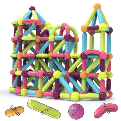 Jouets éducatifs Montessori, blocs de construction magnétiques, ensemble de blocs de construction, jouets pour enfants, tige de bâton magnétique pour enfants, garçons et filles