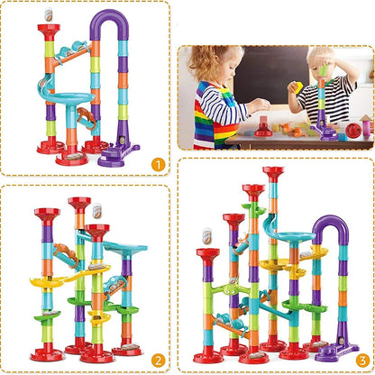 Blocs de construction de piste de catapulte de course de billes, perles coulissantes, jouets éducatifs, cadeau pour enfants, balles de course, ensemble de course de piste en marbre