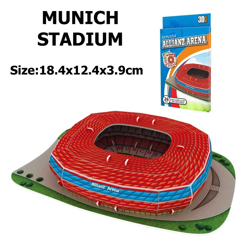 Jouets de Puzzle 3D pour enfants, simulation de terrain de Football, modèle de construction en papier, éducation précoce, capacité pratique, cadeaux pour fans de Football TMZ