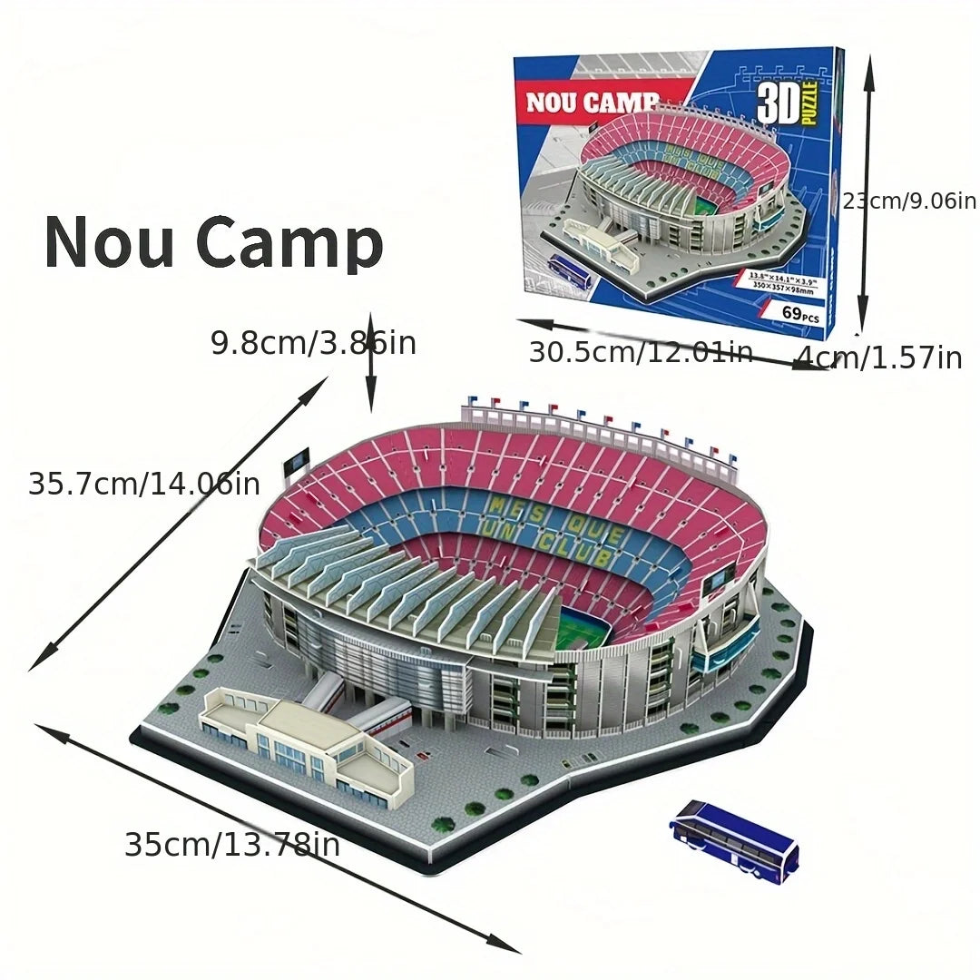 Un grand modèle de puzzle de stade en papier 3D pour les fans de football passionnés pour combattre à votre équipe à domicile