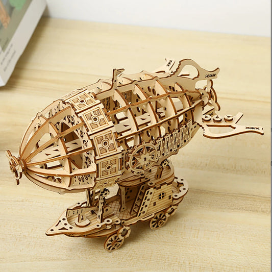 Modèle d'échelle de Puzzle en bois de voiture 3D dirigeable, Kit de modèle de bricolage, cadeau artisanal, décoration de la maison, Kit de modèle mécanique, jouet de construction