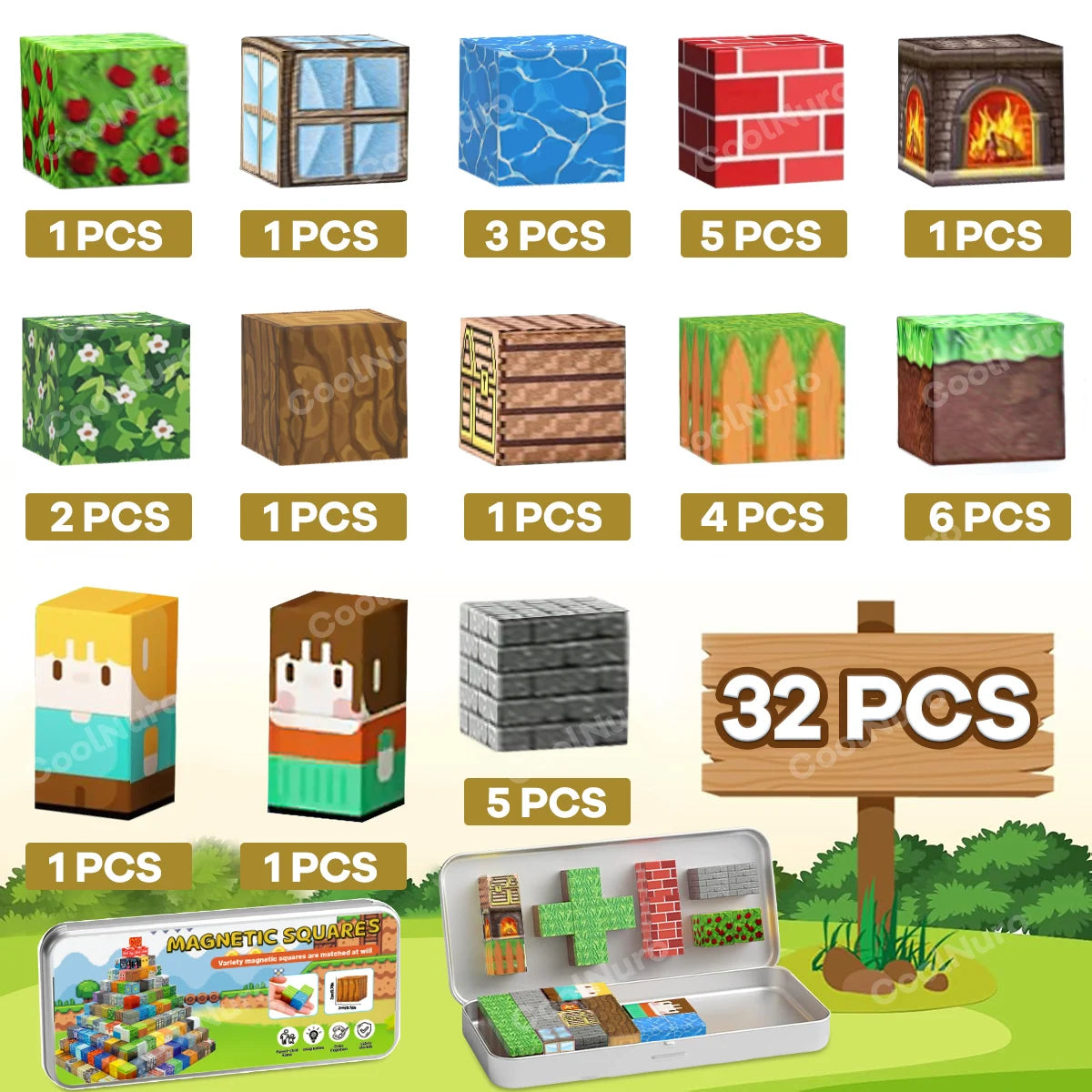 bloc de construction magnétique