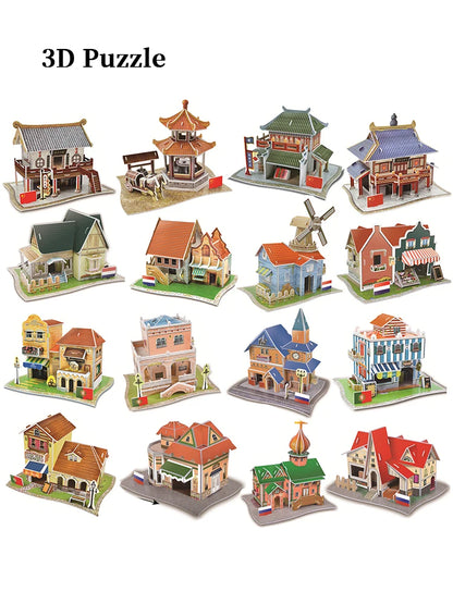 Jouets éducatifs Puzzles 3D jouets enfants développement intellectuel mondes Construction de bâtiments célèbres Puzzles 3D jouet