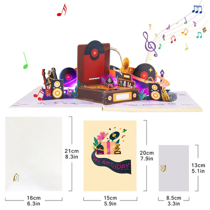 Carte pop up musicales anniversaire