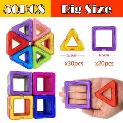 Jeu de construction magnétique de différentes tailles